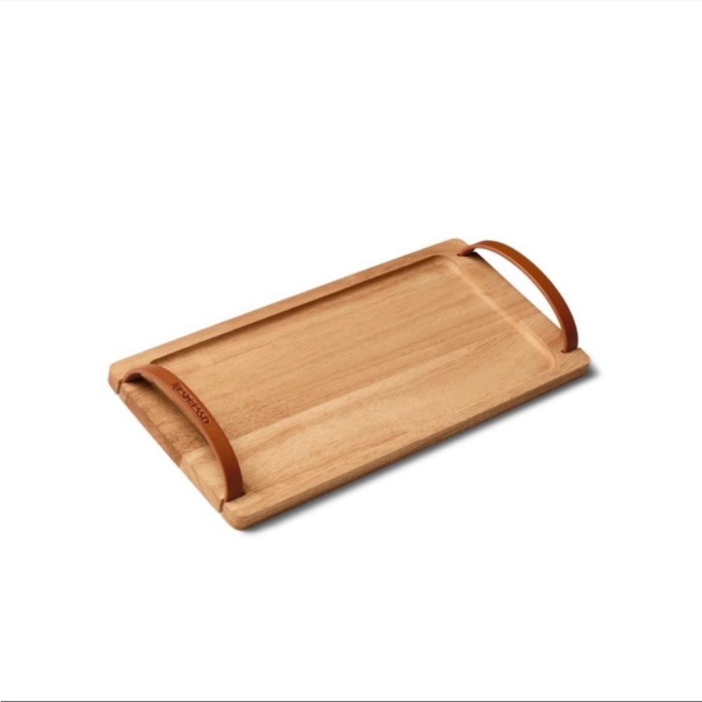 NIB Nespresso Coffee Barista Wood Tray
